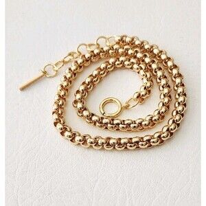 Anthropologie Serafina Gold Tone Box Chain Necklace 16-18”